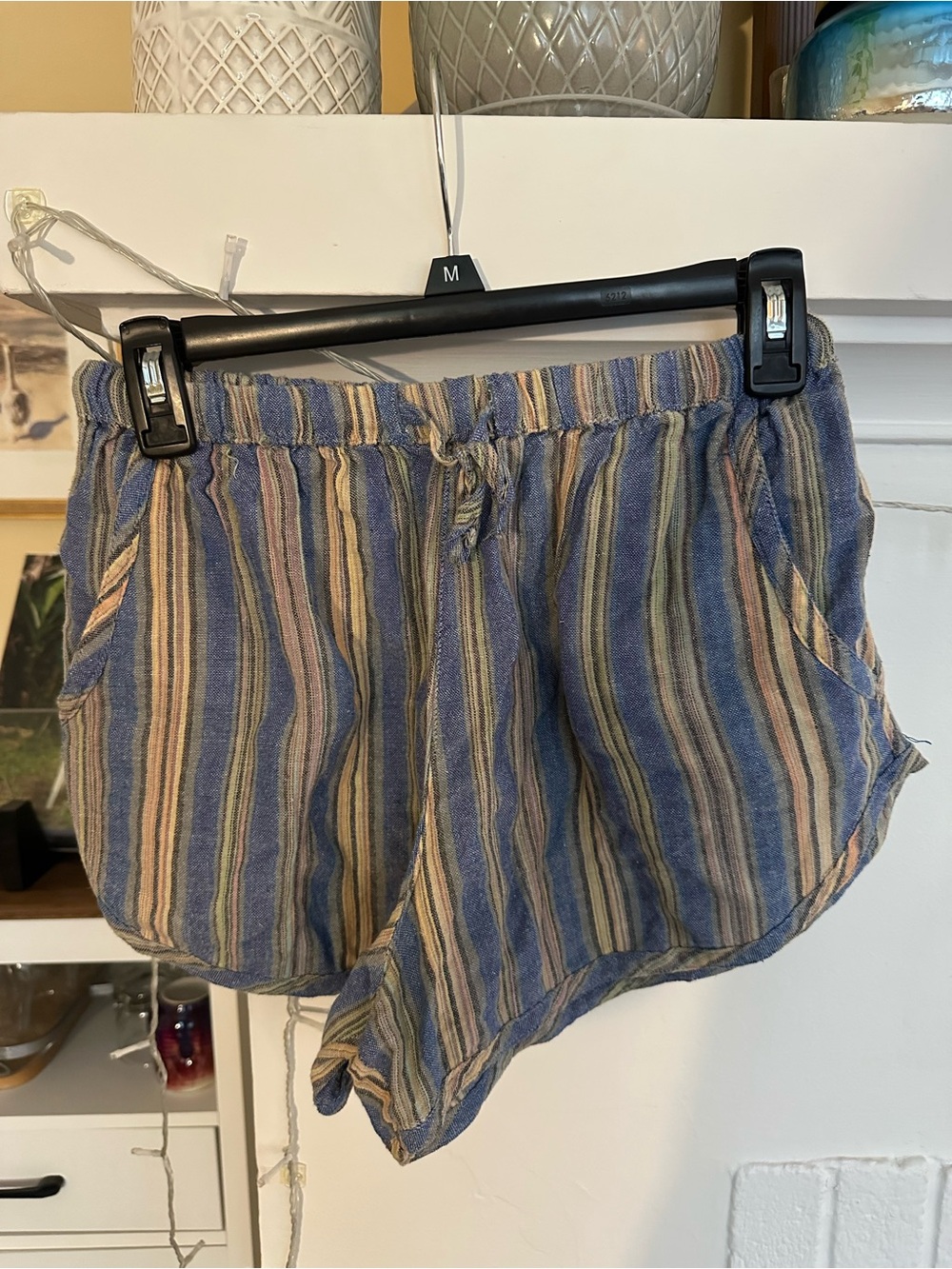 Women's Striped Drawstring Cotton Shorts
